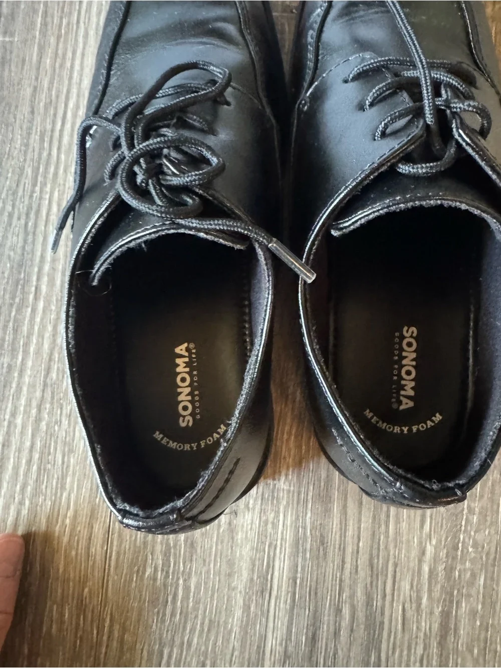 SONOMA Kids Black Leather Lace-Up Dress Shoes and Black Pants